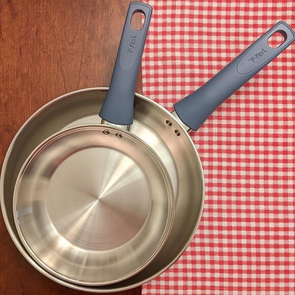 New Essentials Stainless Steel Fry Pan Set 2 Piece, 8" and 10.5", Oven Safe - Picture 3 of 7